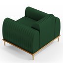 Ver imagem 7 de Poltrona Decorativa Base De Madeira Com Pés D'Ouro Molino D02 Veludo Verde Musgo C-303 - Lyam