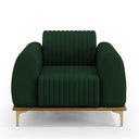 Ver imagem 3 de Poltrona Decorativa Base De Madeira Com Pés D'Ouro Molino D02 Veludo Verde Musgo C-303 - Lyam