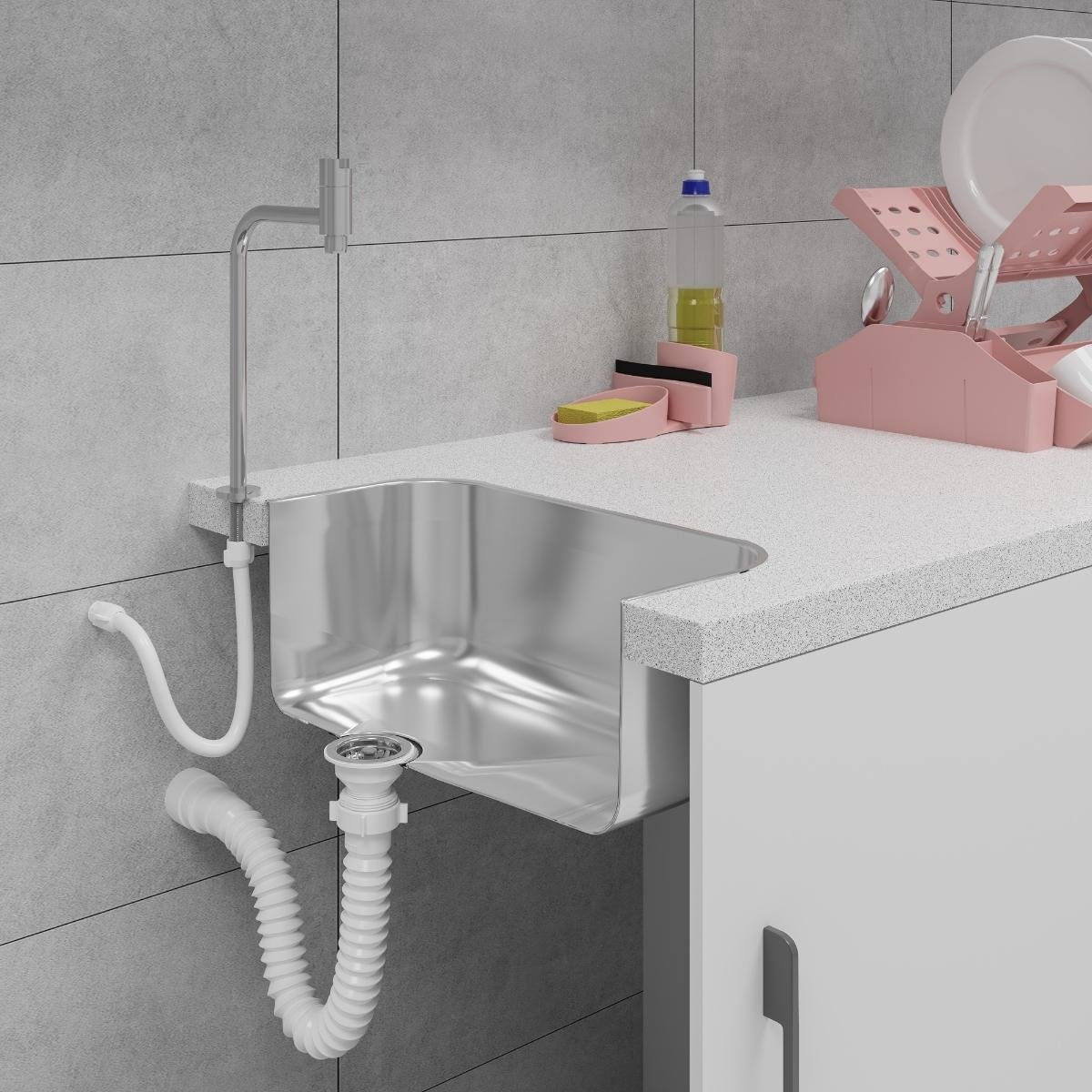 Sifão Sanfonado Universal 61cm Branco | Astra | Kit C/ 2 Un - 7
