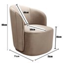 Ver imagem 4 de Poltrona Stela Decorativa em Veludo Espuma D28 Capuccino Bella Decor
