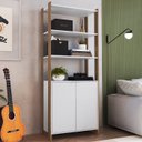 Ver imagem 2 de Estante Armario Multiuso 2 Portas e 4 Prateleiras Mell Branco Ey202 Novam