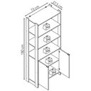 Ver imagem 4 de Estante Armario Multiuso 2 Portas e 4 Prateleiras Mell Branco Ey202 Novam