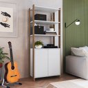 Ver mais imagens de Estante Armario Multiuso 2 Portas e 4 Prateleiras Mell Branco Ey202 Novam