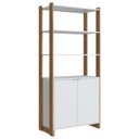 Ver imagem 1 de Estante Armario Multiuso 2 Portas e 4 Prateleiras Mell Branco Ey202 Novam