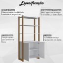 Ver imagem 3 de Estante Armario Multiuso 2 Portas e 4 Prateleiras Mell Branco Ey202 Novam