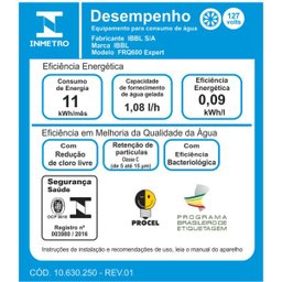 Purificador de Água Gelada e Quente IBBL FRQ 600 EXPERT Prata - 220v - 2