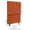 Ver imagem 3 de Cabeceira Solteiro 100 Cm com Frame Belgica Suede Terracota Artte