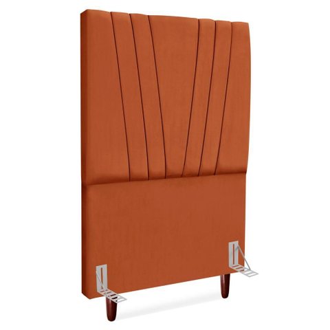Cabeceira Solteiro 100 Cm com Frame Belgica Suede Terracota Artte