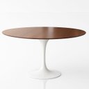 Ver imagem 1 de Mesa de Jantar Tulipa Saarinen Redonda 90 Cm Tampo Imbuia Base Branca Linn Design Decor Mesa de Jant