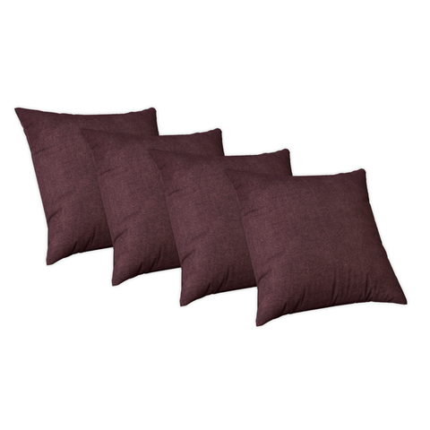 Kit 4 Capas Almofadas Luxo 50 X 50cm com Ziper Glamour Bordo