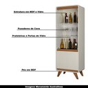 Ver imagem 3 de Cristaleira Decorativa Maverick MDF Nature/OffWhite - Gran Belo