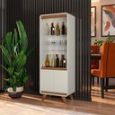 Ver imagem 5 de Cristaleira Decorativa Maverick MDF Nature/OffWhite - Gran Belo