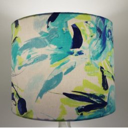 Abajur Base Garrafa Vidro e Cúpula Colorida Praia - 2