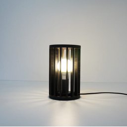 Abajur Madeira Tubular Preto 22cm - 3