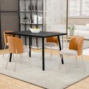 Ver imagem 2 de Kit 5 Cadeiras Sala de Jantar Estofada Gavi Arena L02 Couríssimo Whisky Bouclê Creme Lyam Decor
