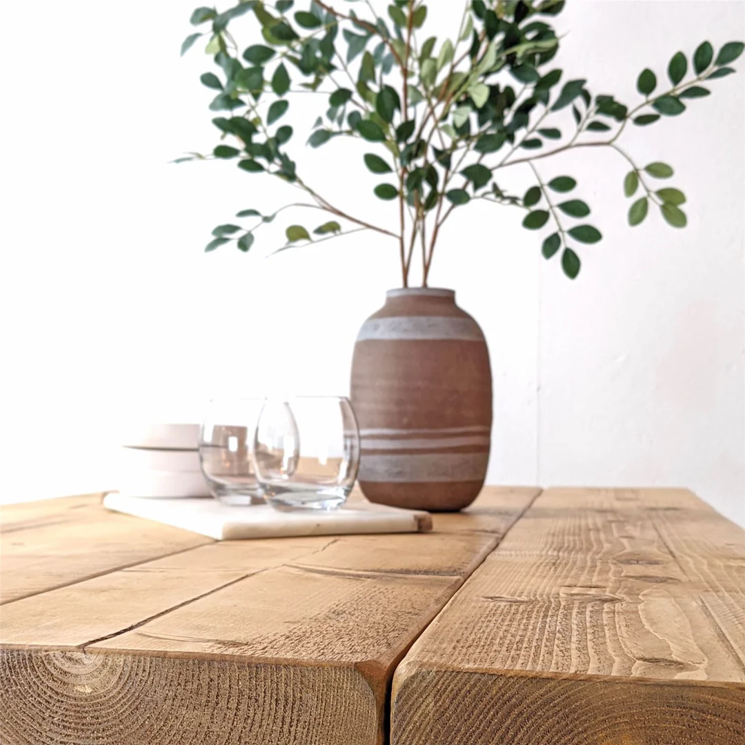 Conjunto de Mesa e Bancos Rústicos | Estrutura Hairpin - 80cm - 4