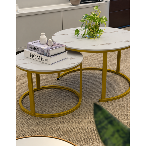 Jogo de Mesa de Centro Redonda Sala Perola Goldluxo 58cm