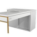 Ver imagem 1 de Mesa Nails Premium Ripado 167x117cm com Aspirador e Pé de Ferro - Branca