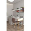 Ver imagem 3 de Mesa Nails Premium Ripado 167x117cm com Aspirador e Pé de Ferro - Branca