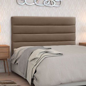 Cabeceira Casal Estofada Berlim Marrom - M&F Decor