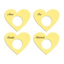 Ver imagem 1 de Porta Guardanapo Coração Desejos Kit 4 Peças 7,5cmx6,5cm - Cria Arte Laser Amarelo