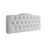 Cabeceira Painel Casal Curvo Estofada Capitone 1,40m Corino Branco - 2