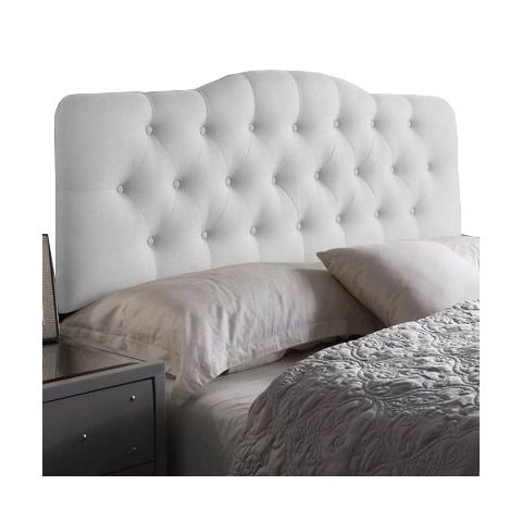 Cabeceira Painel Casal Curvo Estofada Capitone 1,40m Corino Branco