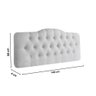 Cabeceira Painel Casal Curvo Estofada Capitone 1,40m Corino Branco - 3