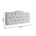 Ver imagem 3 de Cabeceira Painel Casal Curvo Estofada Capitone 1,40m Corino Branco