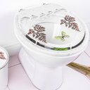 Ver imagem 2 de Assento Sanitário Tampa de Vaso Convencional Oval Branco Decorado com Borboleta - Borboleta Verde