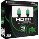 Ver imagem 1 de Cabo HDMI 15 Metros 2.0 4K ULTRA HD 3D 19 Pinos HDR CHIP SCE 018-1520