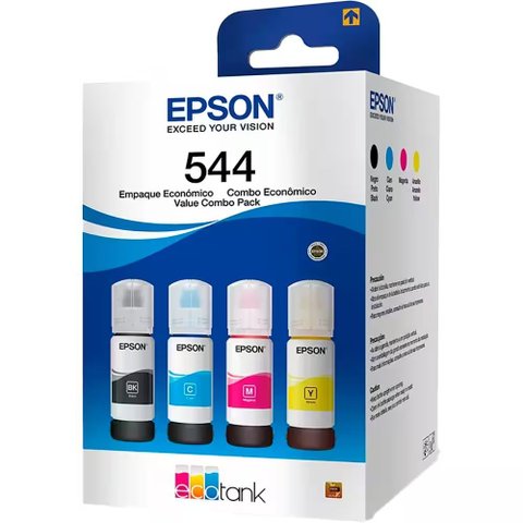 Refil Tinta Epson T544 para Ecotank Garrafas 4 Cores L3150 L3110 L3250 L3210