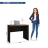Mesa Escritório Quarto Estudos Versátil Durável Mdp:nogueira-preto - 6