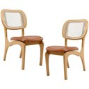 Ver imagem 1 de Kit 2 Cadeiras para Sala de Jantar Estofada e Tela Mariah L02 Couríssimo Camel