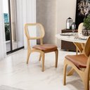 Ver imagem 5 de Kit 2 Cadeiras para Sala de Jantar Estofada e Tela Mariah L02 Couríssimo Camel