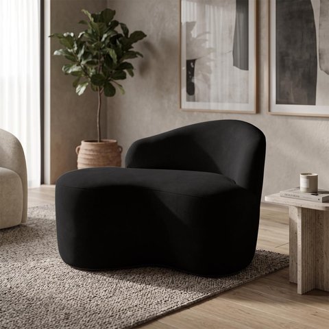 Mini Sofá Aurea Orgânico 2 Lugares Curvo Design Elegante Suede