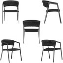 Ver imagem 2 de 6 Cadeiras Tricô Náutico e Alumínio Proteção Uv Varanda Dark Preto