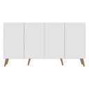Ver imagem 3 de Aparador Buffet 4 Portas Retrô Veneza Multimóveis V3556 Branco/Natural Branco/Natural