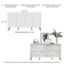 Ver imagem 5 de Aparador Buffet 4 Portas Retrô Veneza Multimóveis V3556 Branco/Natural Branco/Natural