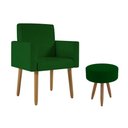 Ver imagem 1 de Poltrona Decorativa Cadeira Recepção com Puff Balaqui Decor Cor:verde