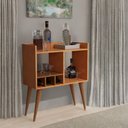 Ver imagem 4 de Aparador Moderno Salas Adega Vinhos Taças Mini Bar Cerejeira