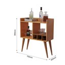 Ver imagem 3 de Aparador Moderno Salas Adega Vinhos Taças Mini Bar Cerejeira