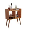 Ver imagem 2 de Aparador Moderno Salas Adega Vinhos Taças Mini Bar Cerejeira