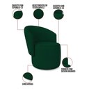 Ver imagem 3 de Poltrona Decorativa Orgânica Fixa para Sala Malu Bouclê Verde M11 - D'Rossi