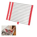 Ver imagem 1 de Escorredor Esteira Extensivo Inox Cozinha Pia Cuba Prato Panela Louça Silicone Compacto Multiuso Pra