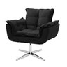 Kit 2 Poltronas Opala Base Giratória 1 Lugar Preto Home Decorações - 3