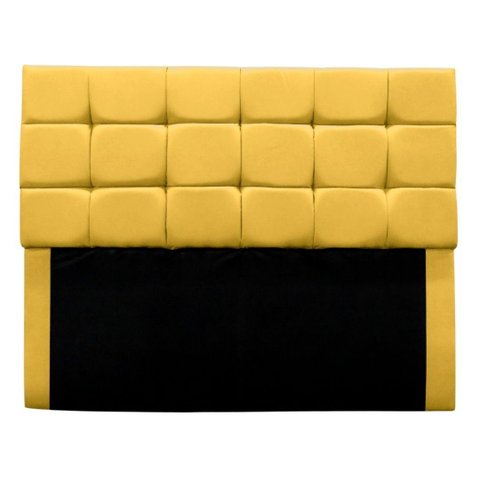 Cabeceira Estofada Cama Box Casal 160 Cm Clara Suede:amarelo