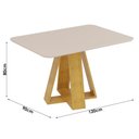 Ver imagem 3 de Mesa Kiara 120CEDRO Off White com Kit 4 Cadeiras Yasmin Cedro Linho Granito-DJ Móveis