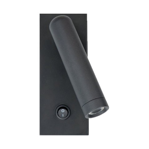 Arandela de Cabeceira Leitura Preta Led 3W 2700K Bivolt EMBU LED