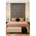 Ver imagem 2 de Cabeçeira Dominó 2,50 Altura e 1,60 Largura Modulos Colantes:corino Cinza Escuro